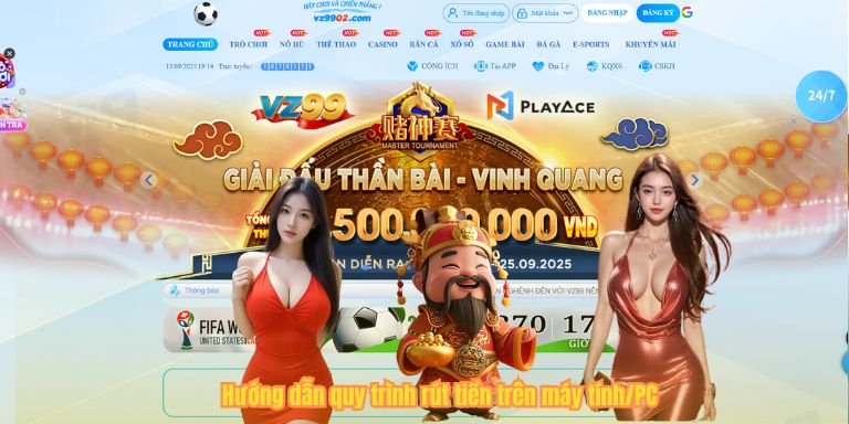 Hướng dẫn quy trình rút tiền trên máy tính/PC